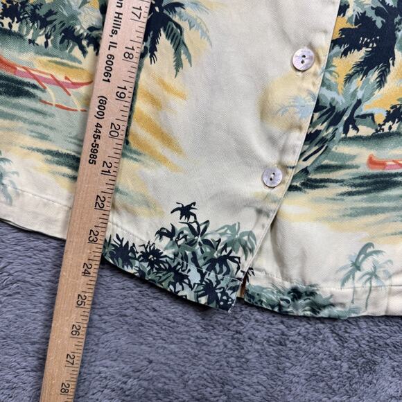 Vintage Tommy Bahama Womens Silk Vest Button Up Shirt Aloha Print Tropical Beach - Picture 5 of 5